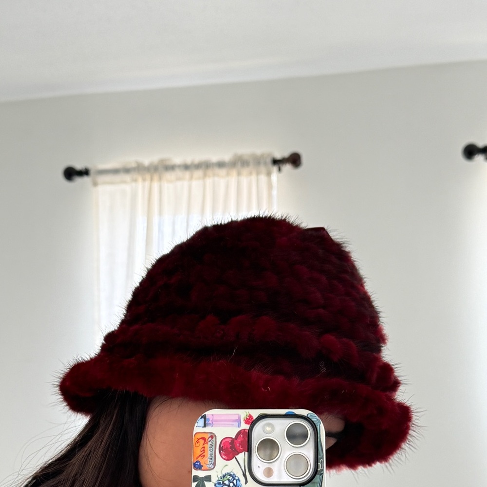 Plush Burgundy Bucket Hat
